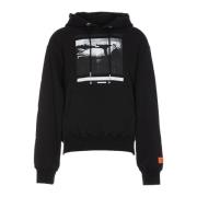 Zwarte Misprinted Hoodie, Stijlvol en Comfortabel Heron Preston , Blac...