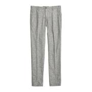 Cheviot Grijze Slim Fit Wol en Zijden Broek Incotex , Gray , Heren