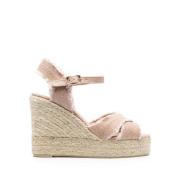 Roze Kruisband Sleehak Espadrilles Castañer , Pink , Dames