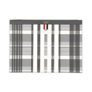 Geruite Rits Documentenhouder Thom Browne , Multicolor , Heren