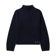 Blauwe Logo Coltrui Sweater A.p.c. , Blue , Dames