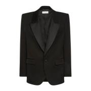 Wollen Tuxedo Blazer Saint Laurent , Black , Heren