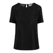 Rhinestone Jersey Blouse P.a.r.o.s.h. , Black , Dames