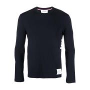 Blauwe wollen trui met streepdetail Thom Browne , Blue , Heren