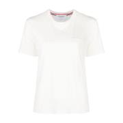 Witte T-shirt met Korte Mouwen en Borstzakje Thom Browne , White , Dam...