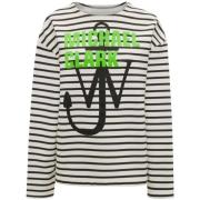 Gestreepte Katoenen Sweatshirt met Logo-Print JW Anderson , White , Da...
