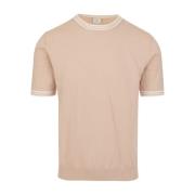 Casual Rib Knit T-Shirt Eleventy , Pink , Heren