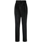 Zwarte high-waist rechte broek IRO , Black , Dames