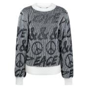 Love and Peace Trui | Zwart Wit Jane Lushka , Black , Dames