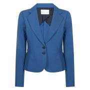 Technische Jersey Blazer | Lichtblauw Jane Lushka , Blue , Dames