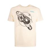 Natuurlijke Katoenen T-shirt met Voorprint Pleasures , Beige , Heren