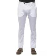 Super Slim Witte Katoenen Broek PT Torino , White , Heren