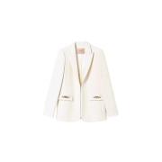 Verfijnde Blazer met Kettingdetails Twinset , Beige , Dames