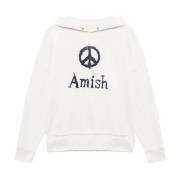 Katoenen Hoodie Amish , White , Heren