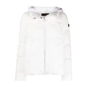 Witte Logo-Patch Puffer Jas Peuterey , White , Dames