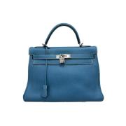 Pre-owned Leather handbags Hermès Vintage , Blue , Dames