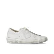 Witte Leren Lage Sneaker Philippe Model , White , Heren