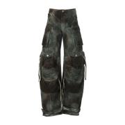 Camouflage Groene Cargo Broek The Attico , Green , Dames