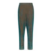 Fluweel Cigarette Trousers Momoni , Green , Dames