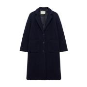 Elegant Michelle Single-Breasted Wool Coat Roy Roger's , Blue , Dames