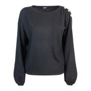 Zwarte Sweater Regular Fit Liu Jo , Black , Dames