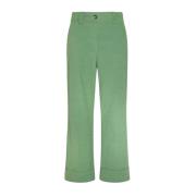 Velvet Straight-Leg Chinos Momoni , Green , Dames