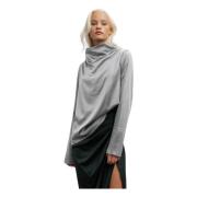 Zijden blouse met col en metallic knoop Ahlvar Gallery , Gray , Dames