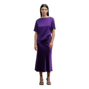 Hana satin skirt violet Ahlvar Gallery , Purple , Dames