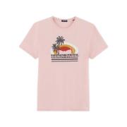 Gedrukt Flame T-shirt Eden Park , Pink , Heren