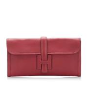 Pre-owned Leather clutches Hermès Vintage , Red , Dames