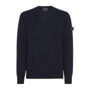 Minimalistische Crew-Neck Sweater Peuterey , Blue , Heren