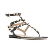 Rockstud Flat Flip-flop Sandals Valentino Garavani , Black , Dames