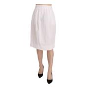 Witte Jacquard Stretch Midi Rok L'Autre Chose , White , Dames