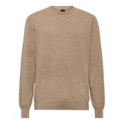 Crew Neck Trui Van Cashmere Boggi Milano , Beige , Heren