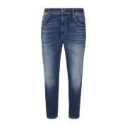Blauwe Jeans met 98% Katoen Dondup , Blue , Heren