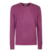 Paarse Crew Neck Sweater met Geborduurd Logo MC2 Saint Barth , Pink , ...