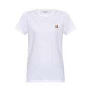 T-shirt met logo Maison Kitsuné , White , Dames