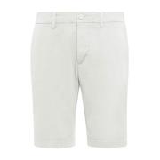 Stretch Gabardine Korte Broek Boggi Milano , White , Heren