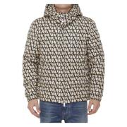 Beige Pufferjas met Toile Iconographe Print Valentino Garavani , Beige...