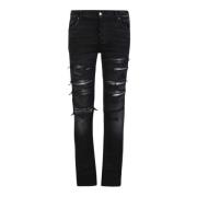 Zwarte Skinny Jeans met Gescheurde Details Amiri , Black , Heren