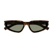 Cat-Eye Zonnebril met Havana Frame Saint Laurent , Brown , Dames