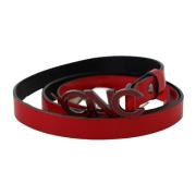 Rood Zwart Omkeerbare Leren Logo Gesp Riem Costume National , Red , Da...