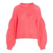 Neon Pink Mohair Blend Sweater Dea Kudibal , Pink , Dames