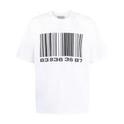 Witte T-shirt met Print en Logo Vtmnts , White , Heren