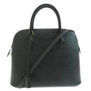 Pre-owned Leather handbags Hermès Vintage , Black , Dames