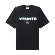Zwart Bedrukt T-shirt met Logo Print Vtmnts , Black , Heren