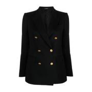 Dubbelrij Blazer Tagliatore , Black , Dames