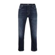 Indigo Blauwe Straight-Leg Jeans Dondup , Blue , Heren