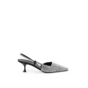 Slingback pumps met kristallen 3Juin , Black , Dames