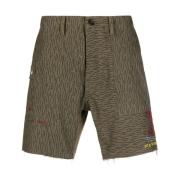 Bruine Gestreepte Katoenen Shorts President's , Brown , Heren